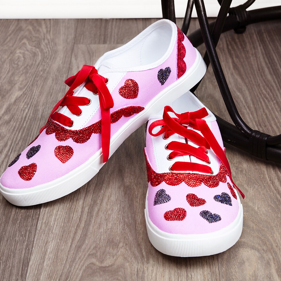 Sweet and Sparkling Crystalized Canvas Shoes